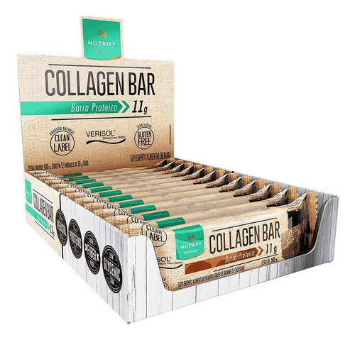 Collagen Bar 10 Unidades - Nutrify - Brownie De Chocolate
