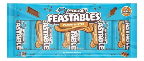 Chocolate Feastables Mr. Beast  peanut butter con mantequilla de mani 175 g pack x 5