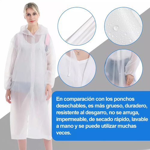 Poncho De Lluvia Impermeable Grueso Y Portátil