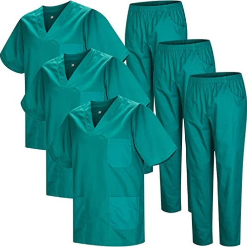 Conjunto Médico Enfermero Casaca Pantalón Verde Gran Calidad