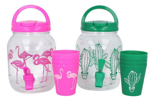 Imagen 1 de 4 de Dispensador De Agua Jugos Flamenco Captus Con Canilla Y Vaso