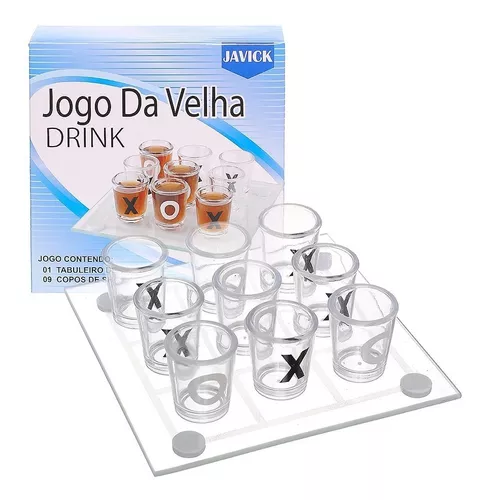 Jogo Da Velha Tabuleiro Vidro 9 Copos Shot Perdeu Bebeu Social Com