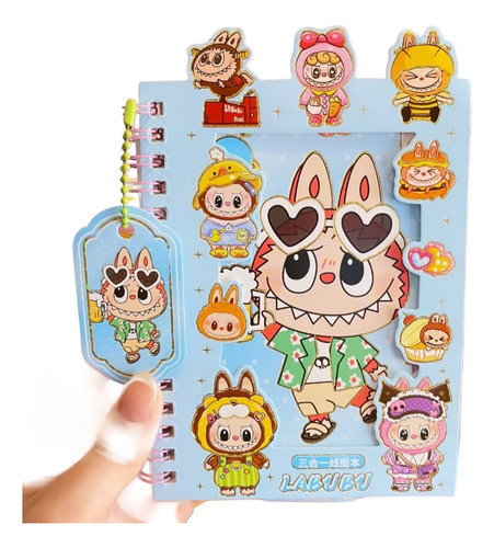 Libreta Labubu Con Stickers Libreta Sensorial Labubu