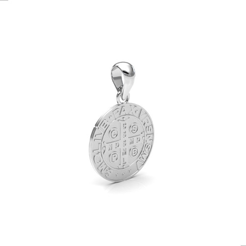 Imagen 3 de 10 de Dije Medalla San Benito Mediano De Plata .925 Agálea Joyería