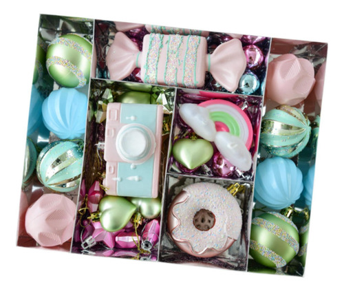 58 Piezas De Pequeños Colgantes Navideños, Bolas