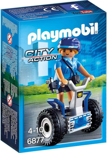 Playmobil 6877 Cidade Polícia Feminina Com Segway