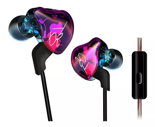 Auriculares in-ear KZ ZST with mic purple y blue