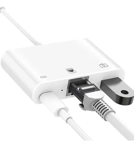 Adaptador Lightning A Rj45 Ethernet - Pack 3 En 1 Mfi