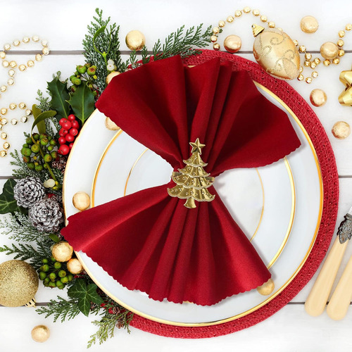 Juego De 16 Servilleteros De Navidad, Incl. 8 Servilleteros