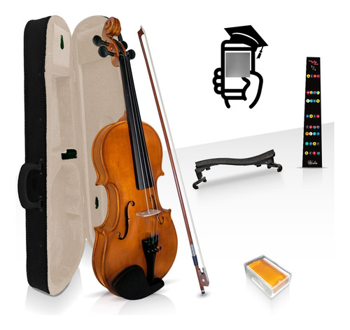 Violin 3/4 Laminado Estudiante  Divarius   Natural Briilo