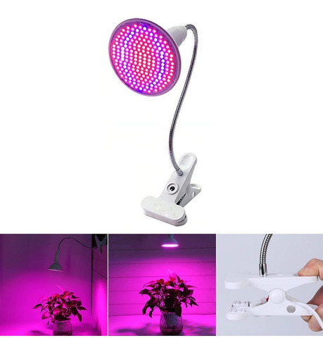 Imagen 2 de 5 de Ampolleta Grow Led Cultivo Indoor 15w Real + Soporte E27