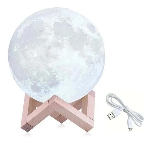 Lampara Tactil Forma De Luna Led 15 Cm Con Usb Colores Rgb
