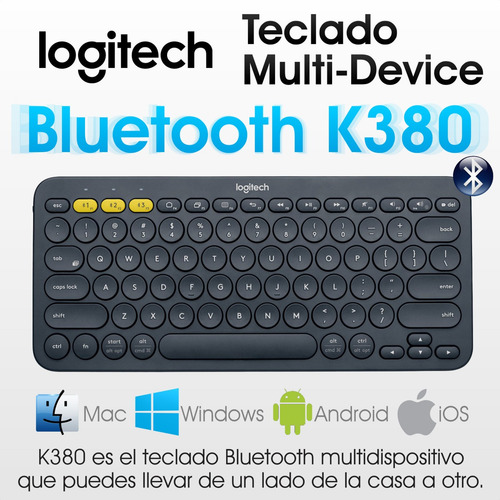 Imagen 2 de 10 de Teclado Bluetooth Multi-dispositivo Logitech K380 - Negro