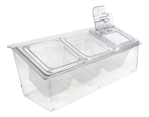 Servidor De Condimentos Resfriados Transparente, Bandeja De