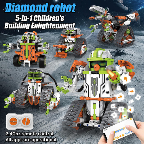 Juego De Construcción 5 En 1, Dinosaurios Y Robots