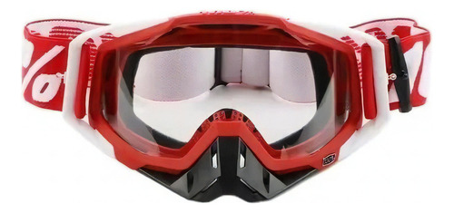 Oculos Motocross Downhill Ski Similar 100% Racecrafte Cor da armação Vermelho Cor da lente Branco