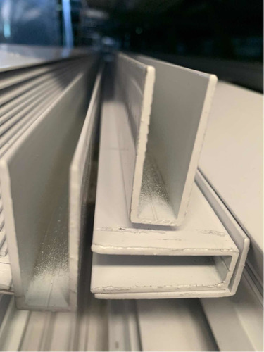 Perfil U De Aluminio 14x40mm Blanco Largo X 6 Metros