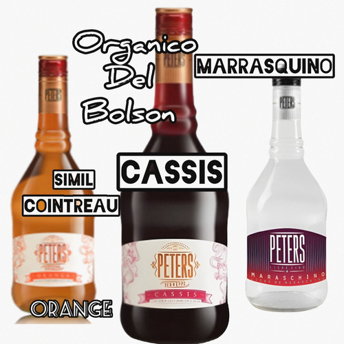 Licor De Cassis + Licor Simil Cointreau + Marrasquino Peters