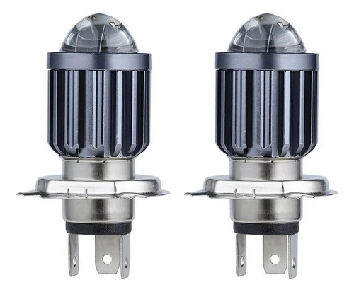 · 2x H4 Moto Mini Proyector Led Bombillas De Faro Doble Col
