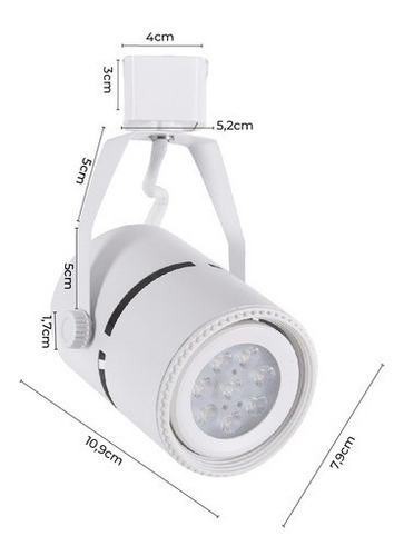 Imagem 6 de 6 de Spot Para Trilho Branco P/ Lâmp. Par20 Mb/nordecor S33081