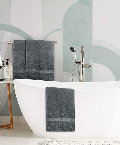 Toallas De Bano Simpli-magic, Gris, 24 X 46 Pulgadas, Toa...