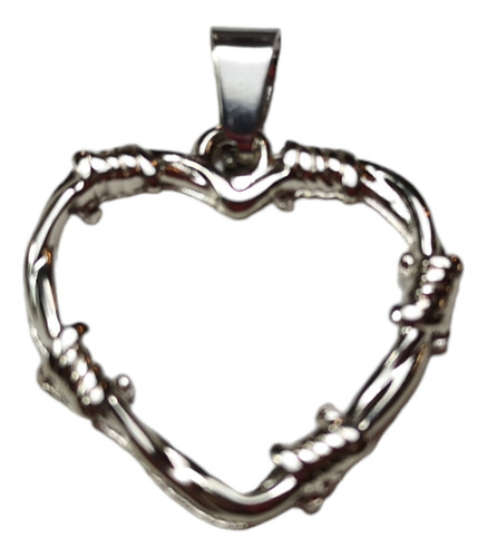 Dije Corazon Alambre Puas Aleacion C/ Llaver (incl Estuche) Color Plateado
