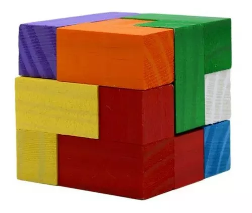 Cubo Madeira Encaixe Quebra Cabeça Puzzle Tetris Wood Rubiks