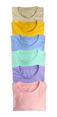 Mayoreo 6pz Playeras Colores Basic Dama Ajuste Suave/fresca