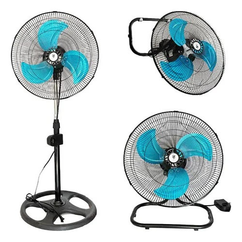 Ventilador 3 En 1 Piso Pared Pedestal 3 Aspas Metal 50cm