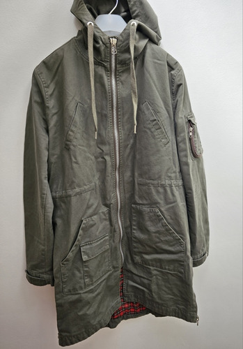 Parka Campera Bolivia M Verde Militar Gabardina  Pesada 