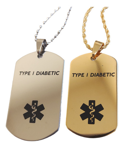 Medalla Alerta Medica Diabetes Personalizada Identidad Logo