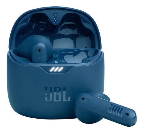 Fone de ouvido JBL Tune TUNE FLEX azul com luz  azul-marinho