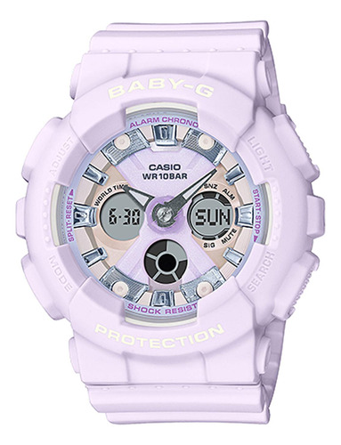 Reloj Baby-g Ba-130wp-6a Resina Mujer Lila