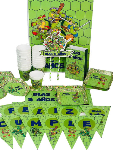 Cotillón Infantil Personalizado Premium X 25 Tortugas Ninja