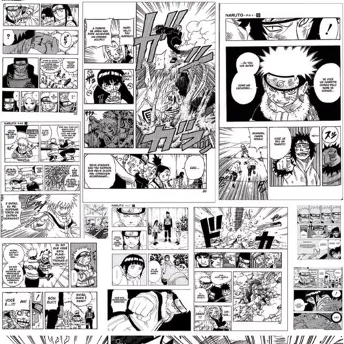 Papel De Parede Adesivo Lavável Quarto Mangá Naruto Anime 50x50