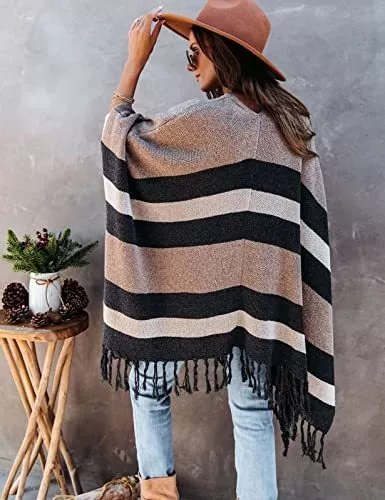 Poncho a cuadros,Poncho Mujer,Regalo para ella,Chaqueta de kimono