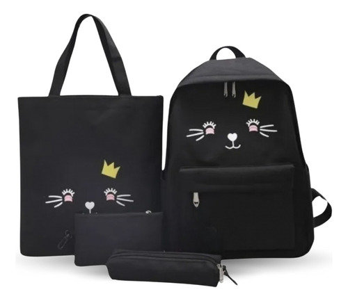 Set De Mochilas 4 Piezas Diseño Gato