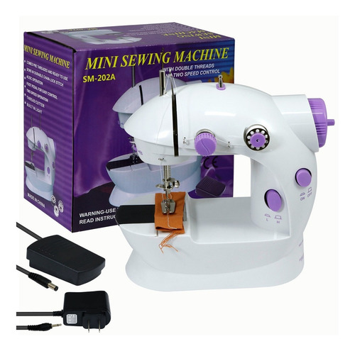 Mini máquina de coser semiautomática Slim Company portable color blanco 220V