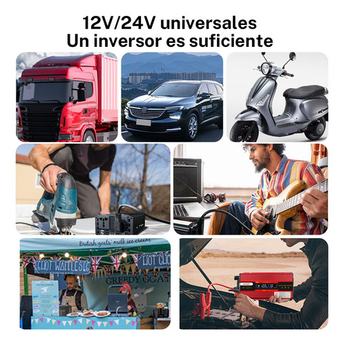 Convertidor De Potencia Inversor Para Auto 4000w Dc12v-a110v Adecuado Para Viajes Deportivos Al Aire Libre.
