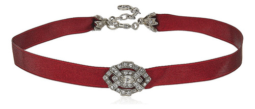 Collar Choker Collar De Gargantilla De Satén Burdeos Ben-amu