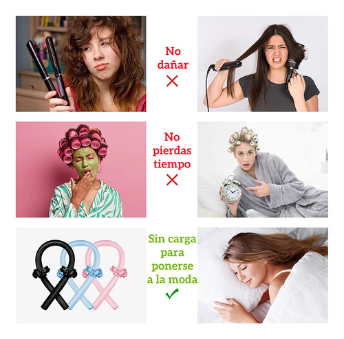 Rizos Sin Calor Cabello Largo, Rizador De Cabello Sin Calor