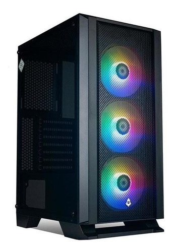 Gabinete Gamer Mancer Narok Rgb Mid-tower Com 3 Ventoinhas Cor Preto