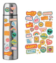Comprar Etiquetas Sticker Retro Aptas Para Termo Mate Compu Celu