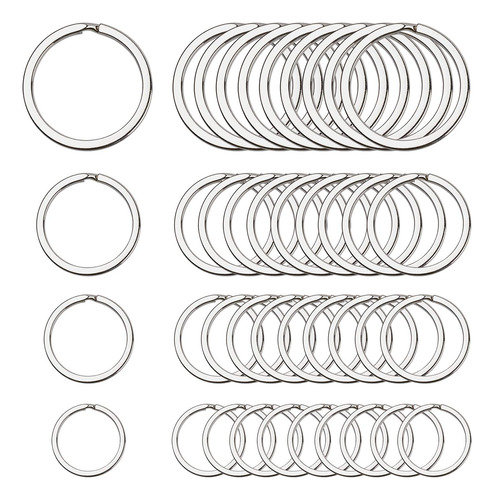 Llaveros Planos, 4 Tamaños, Redondos, De Metal Dividid...