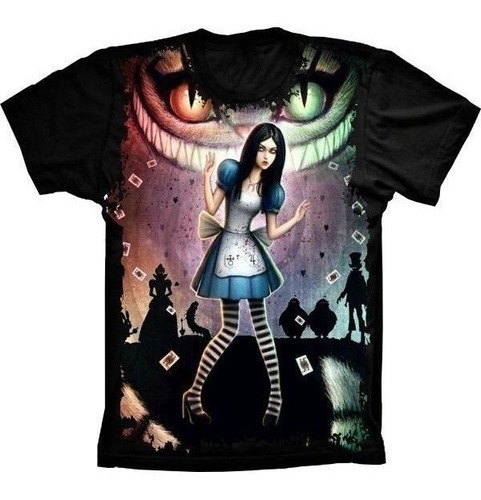 Camiseta Estilosa 3d Fullprint - Alice No Pais Das Maravilha