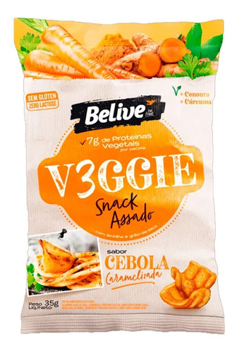 Veggie Snack Vegano Belive Cebola Caramelizada 35g