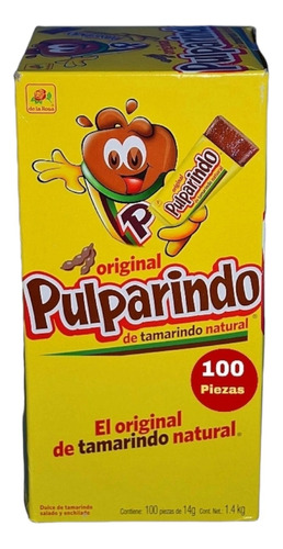 Caja 100 Pulparindo Original Tamarindo Dulce Enchilado