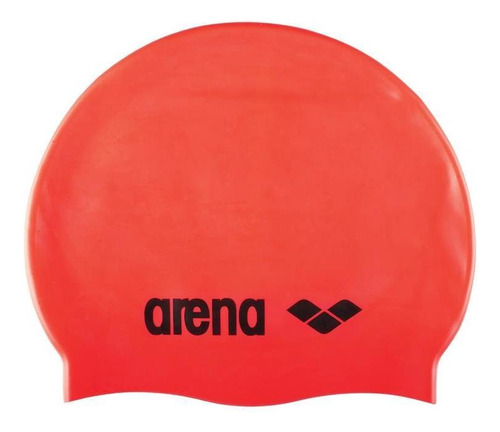 Gorra Arena Classic Natación Silicona Adultos Naranja Fluo