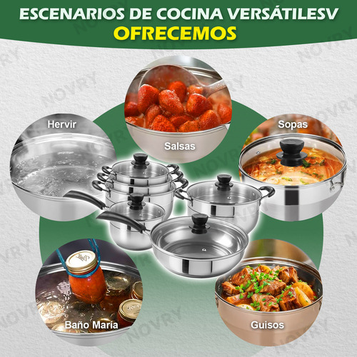Novry 20pzs Batería de cocina completa Antiadherent Inoxidable Material Espesado Juego De Utensilios De Cocina Ollas Y Sartenes
