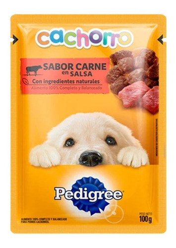 Imagen 2 de 2 de Pedigree Alimento Húmedo Para Perros Cachorros Res 100g X3ud